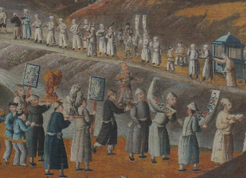Funeral Procession, Probably Late 18th century, Artist unknown, Oil on Canvas, 54”x81”--2