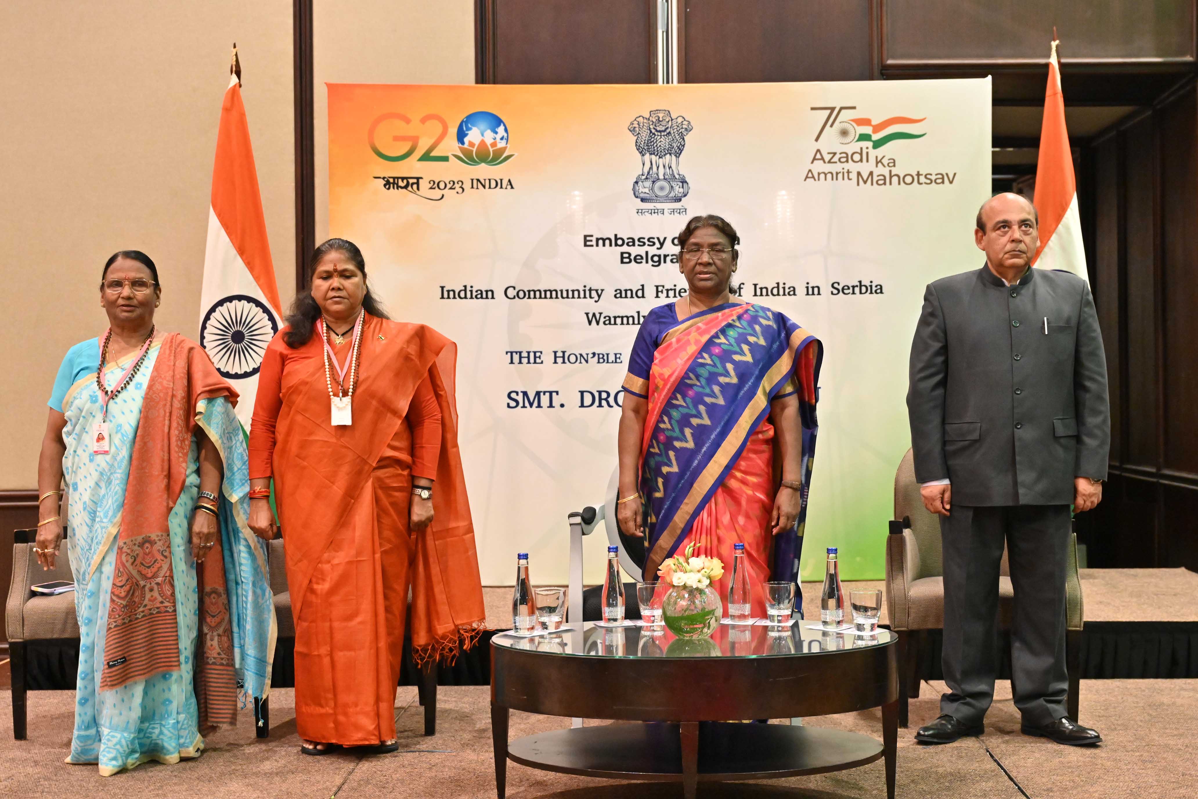 President interacting with Indian community and friends of India in Belgrade, Serbia on 7 Jun 2023.