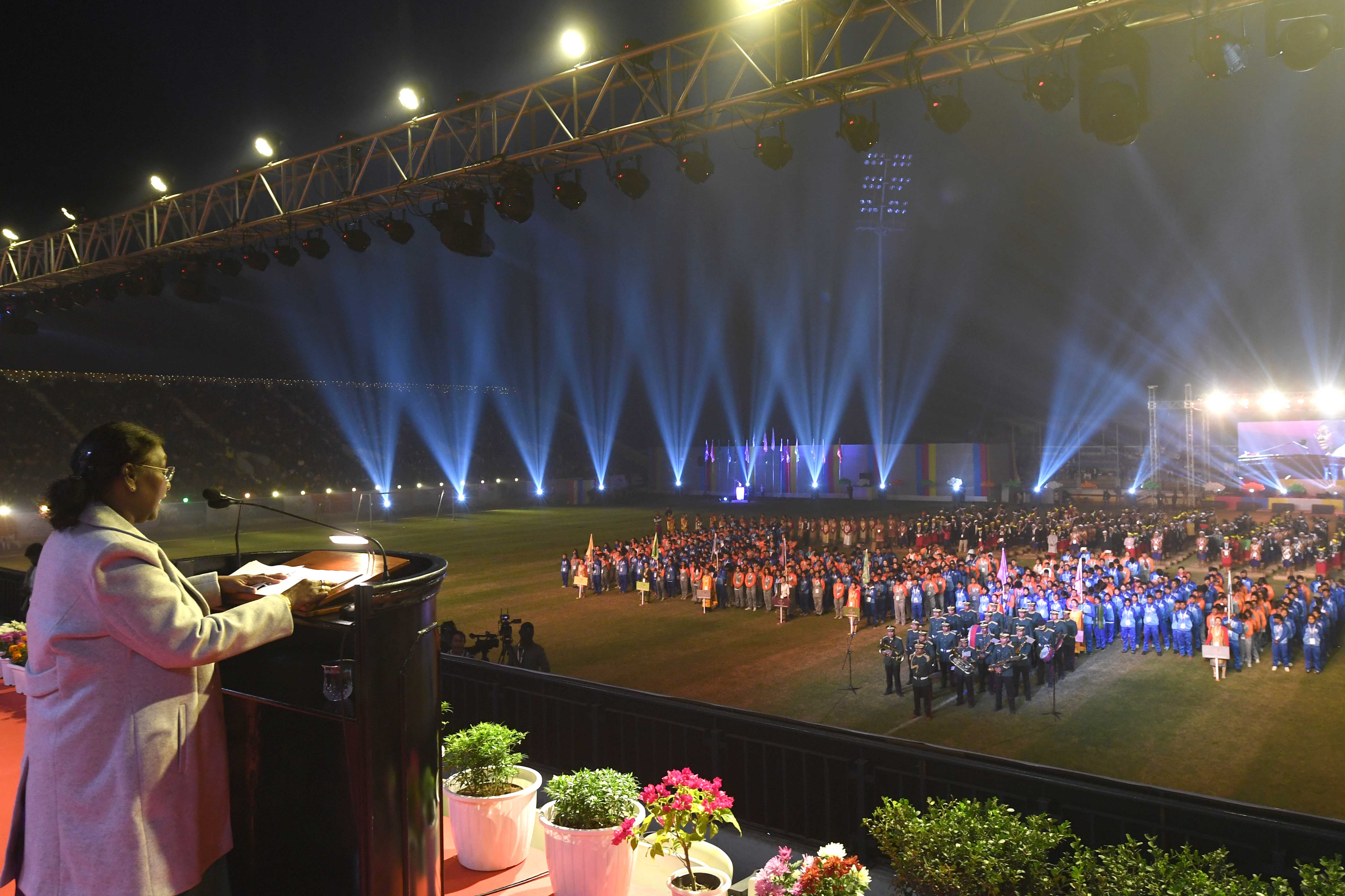 President inaugurating the Meghalaya Games at the PA Sangma Stadium, Tura on 15 Jan 2024.