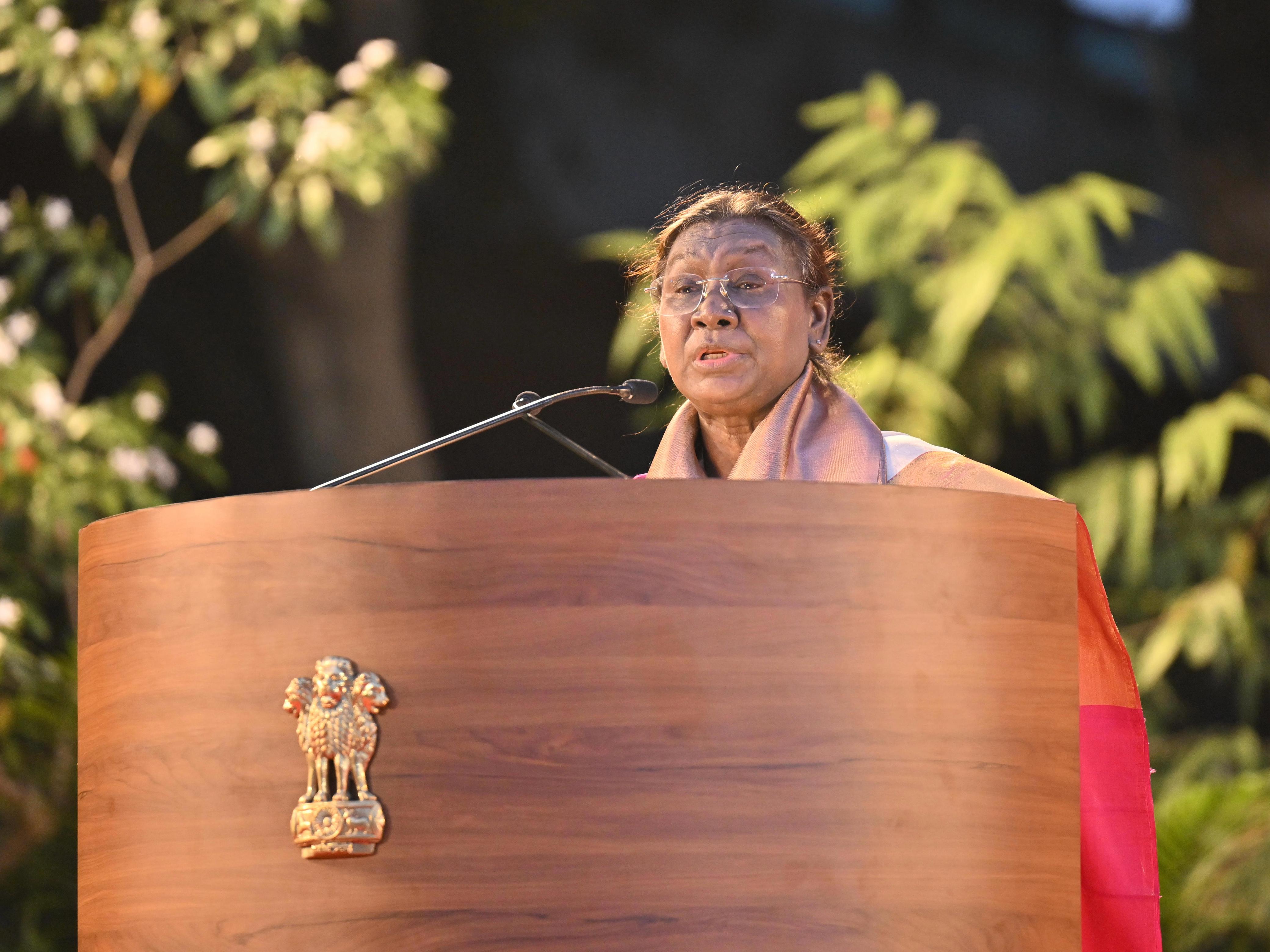 President Droupadi Murmu graces the convocation ceremony of the National Institute of Design at Ahmedabad on 27 Feb 2025 President Droupadi Murmu graces the convocation ceremony of the National Institute of Design at Ahmedabad on 27 Feb 2025
