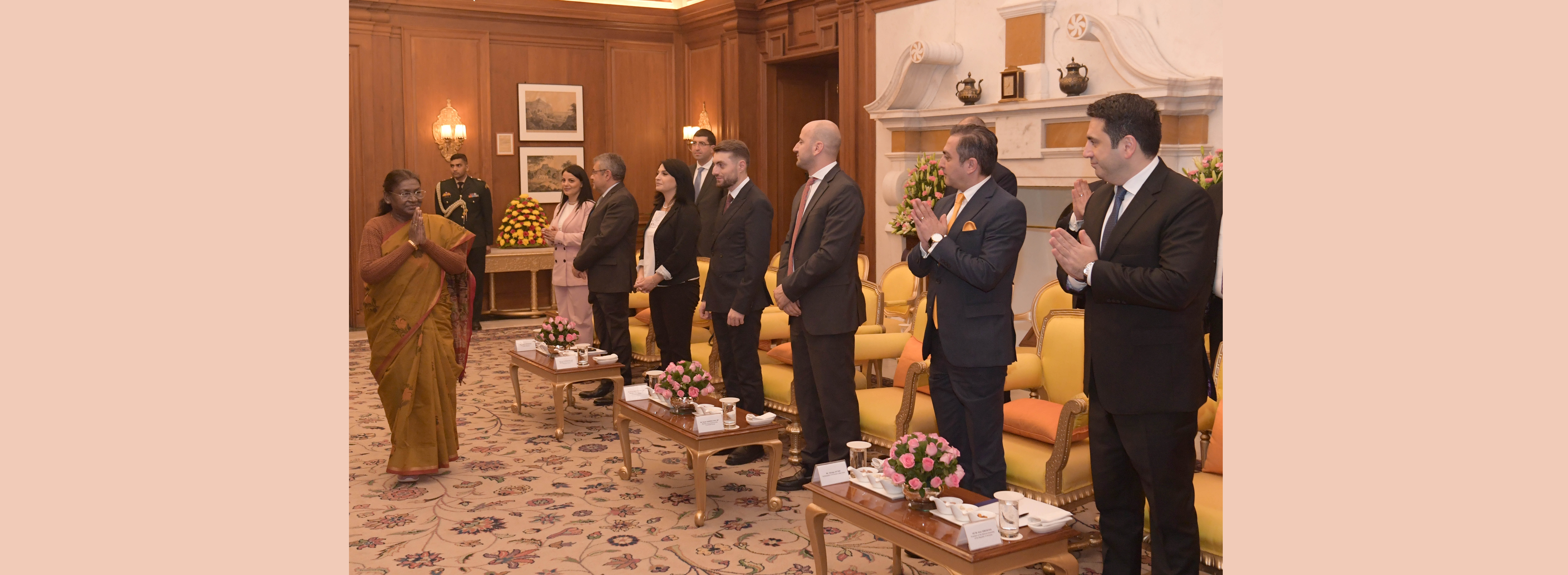 A parliamentary delegation from the Republic of Armenia, led by H.E. Mr Alen Simonyan, President of the National Assembly of the Republic of Armenia, called on the President of India, Smt Droupadi Murmu at Rashtrapati Bhavan on December 16, 2024.