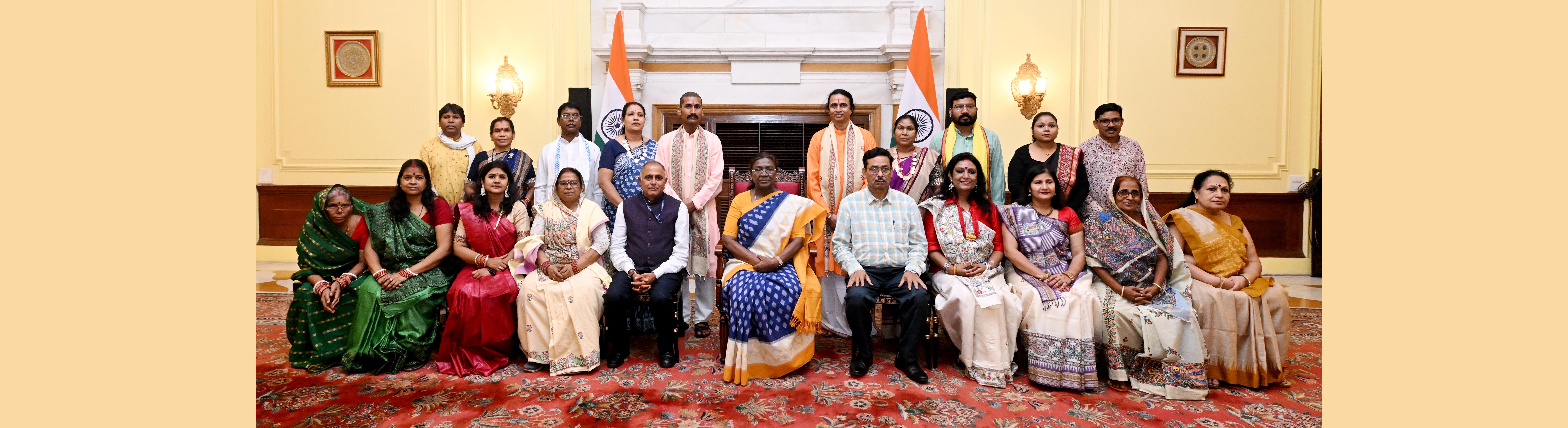A group of artists called on the President of India, Smt. Droupadi Murmu on May 26, 2025 as part of the Artists in Residence programme in Rashtrapati Bhavan.
