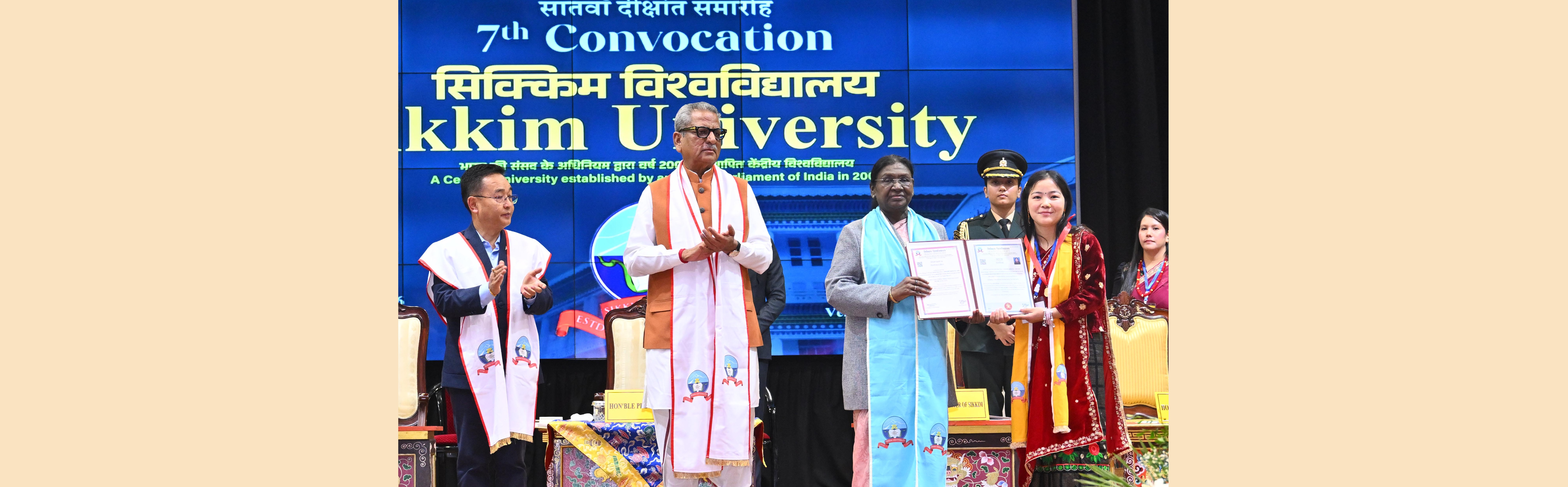 The President of India, Smt Droupadi Murmu graced the seventh convocation ceremony of Sikkim University at Gangtok, Sikkim on May 27, 2026.