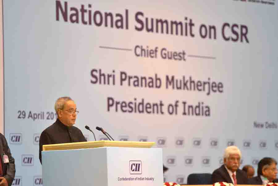 Speech by the President of India, Shri Pranab Mukherjee at the National Summit on Csr on the Theme “partnering the National Agenda”