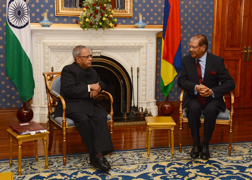 The President Meets The President Of The Republic Of Mauritius