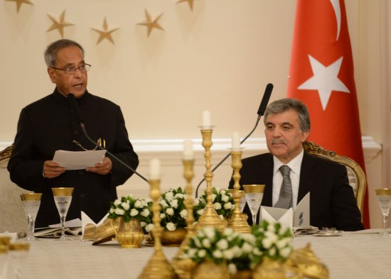 Speech by the President of India, Shri Pranab Mukherjee at the State Banquet Hosted by the President of Turkey, H.E. Mr. Abdullah Gul