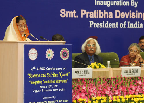 Speech By Her Excellency The President Of India Shrimati Pratibha Devisingh Patil During The Inauguration Of The National Conference On 'science And Spiritual Quest'