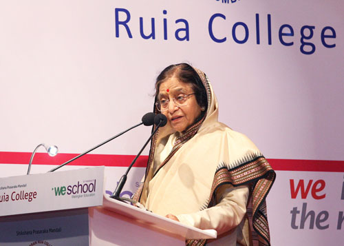 Speech by Her Excellency the President of India Shrimati Pratibha Devisingh Patil at the Ramnarain Ruia College and Welingkar Institute Function