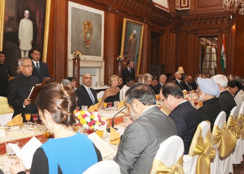 Speech By The President Of India, Shri Pranab Mukherjee At The Banquet In Honour Of The President Of The Republic Of France, H.e. Mr. Francois Hollande