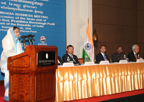 Speech by Her Excellency the President of India, Shrimati Pratibha Devisingh Patil at the India-cambodia Business Meeting