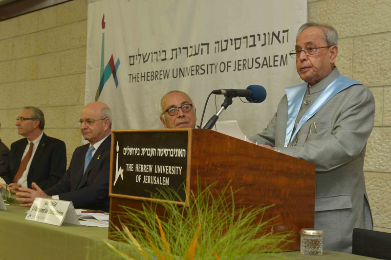 Address By The President Of India, Shri Pranab Mukherjee At Hebrew University