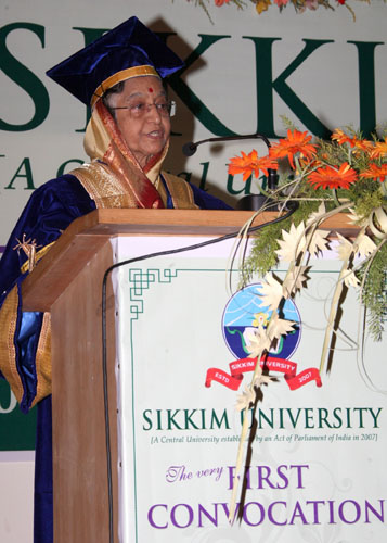 Speech by Her Excellency the President of India, Shrimati Pratibha Devisingh Patil at the First Convocation of Sikkim University