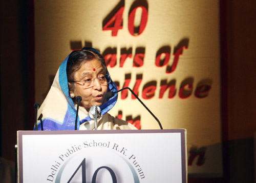 Speech by Her Excellency the President of India Shrimati Pratibha Devisingh Patil at the 40th Anniversary Celebrations of the Delhi Public School, R.K. Puram