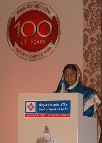 Speech by Her Excellency the President of India Shrimati Pratibha Devisingh Patil at the the Inauguration of the Centenary Celebrations of Central Bank of India