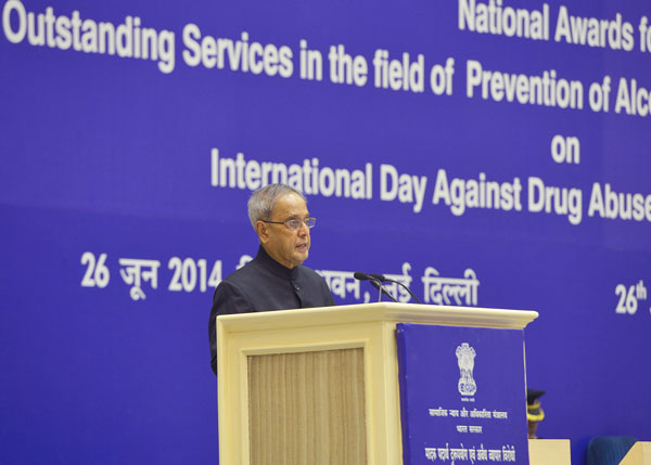 Speech by the President of India, Shri Pranab Mukherjee at the Presentation of National Awards for Outstanding Services in the Field of Prevention of Alcoholism and Substance (Drugs) Abuse.