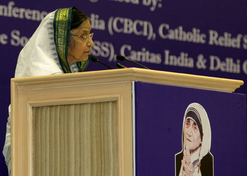 Speech by Her Excellency the President of India, Shrimati Pratibha Devisingh Patil at the Birth Centenary Celebrations of Bharat Ratna Mother Teresa