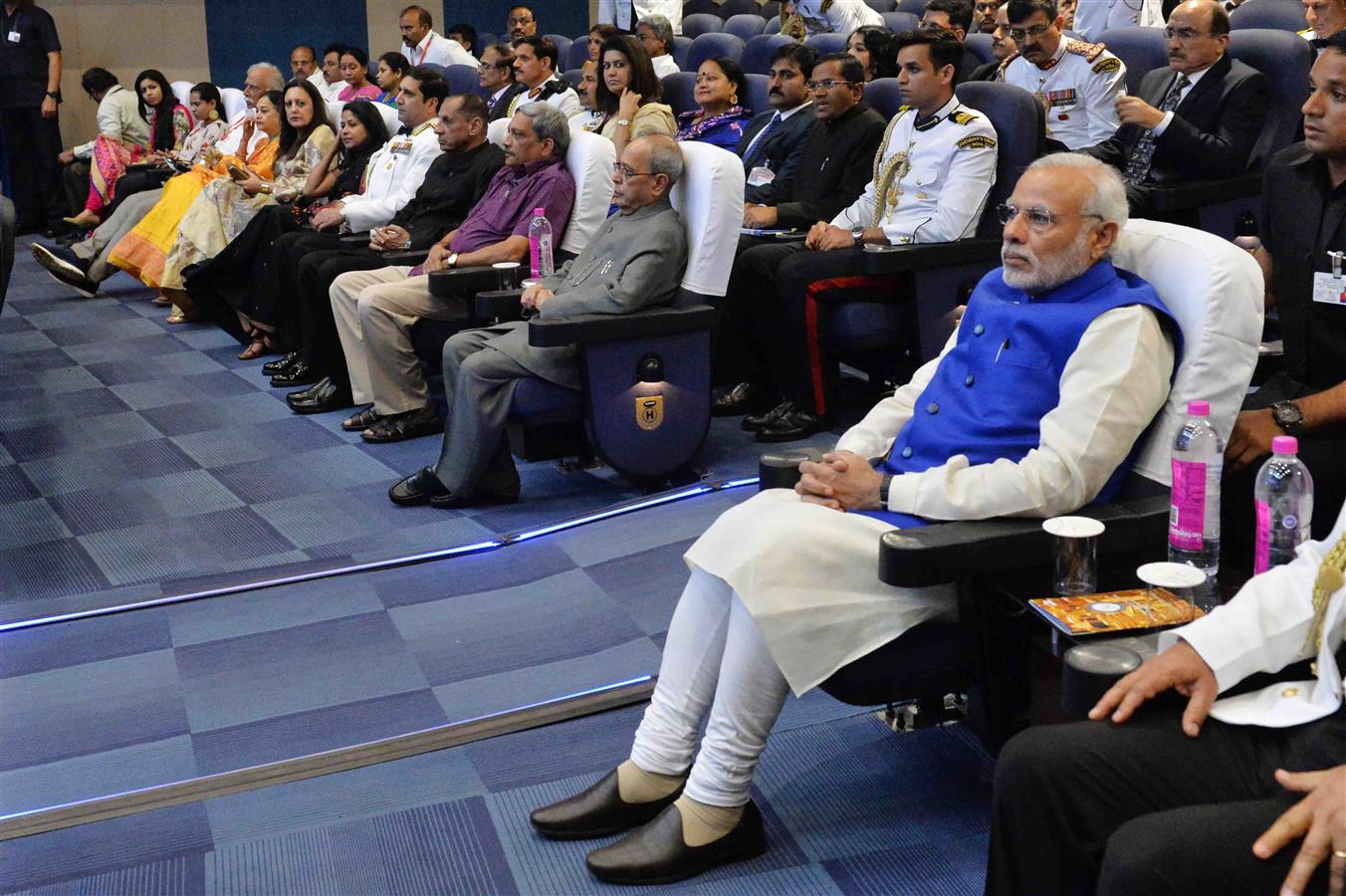 The President of India Shri Pranab Mukherjee attending the Naval Band Concert on the occasion of International Fleet Review 2016 at Visakhapatnam in Andhra Pradesh on February 6, 2016. 