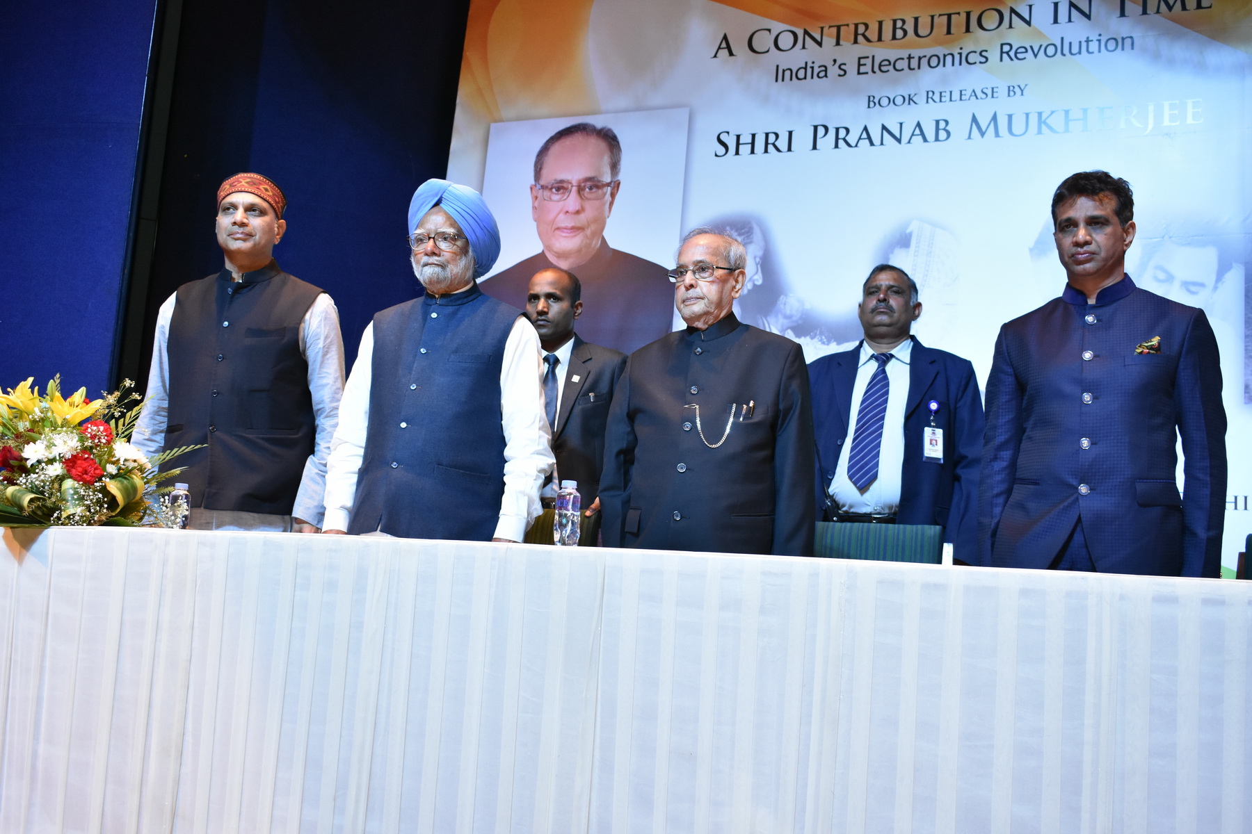 The Former President of India, Shri Pranab Mukherjee at the launch of ‘CONTRIUTION IN TIME - INDIA’S ELECTRONIC REVOLUTION’ by Dr MM Pallam Raju & Shri Anand Mallipundi in New Delhi on February 08, 2018.