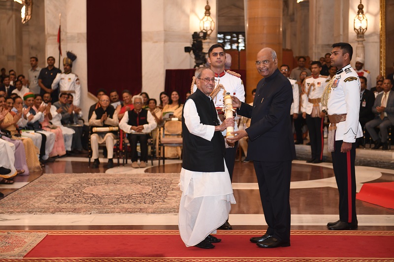 The Former President of India, Shri Pranab Mukherjee at the BHARAT  							  RATNA Investiture Ceremony in Rashtrapati Bhavan on August 8, 2019.