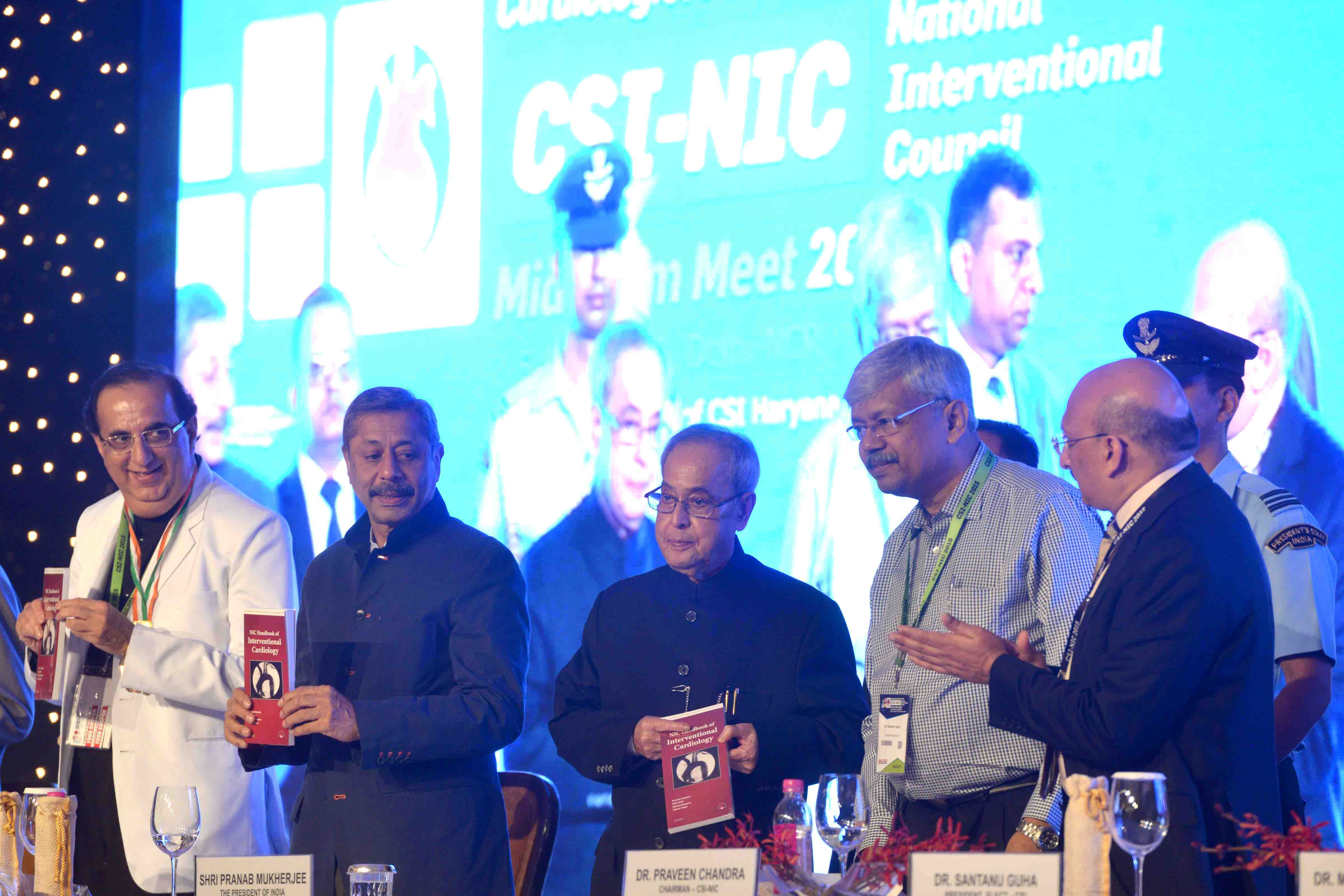 The President of India, Shri Pranab Mukherjee during the inauguration of the Mid-Term Meet 2015 of the National Interventional Council of the Cardiological Society of India in New Delhi on April 4, 2015.