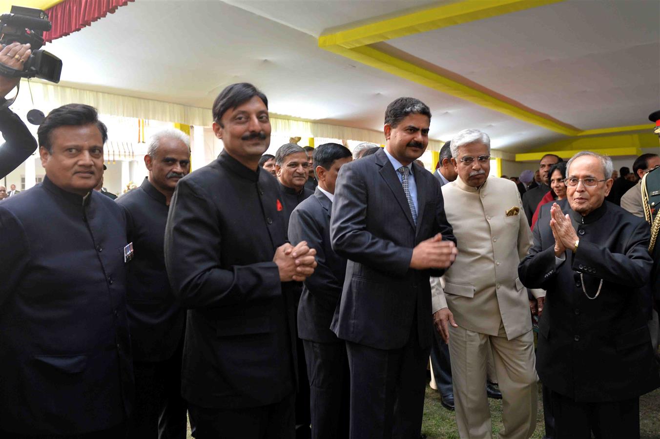 The President of India, Shri Pranab Mukherjee attending 'At Home' on the occasion of Delhi Police Raising Day in New Delhi on February 17, 2016. 