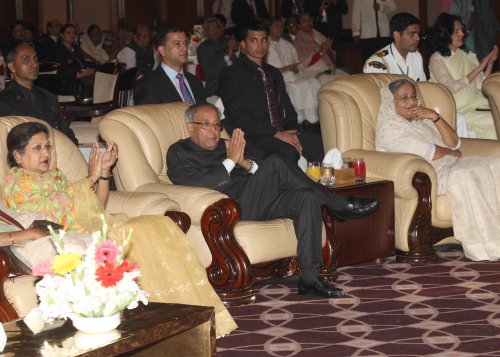 The President of India, Shri Pranab Mukherjee attending the Culture Programme after the Dinner Hosted by the Prime Minister of Bangladesh, Mrs. Sheikh Hasina at Dhaka in Bangladesh on March 3, 2013.