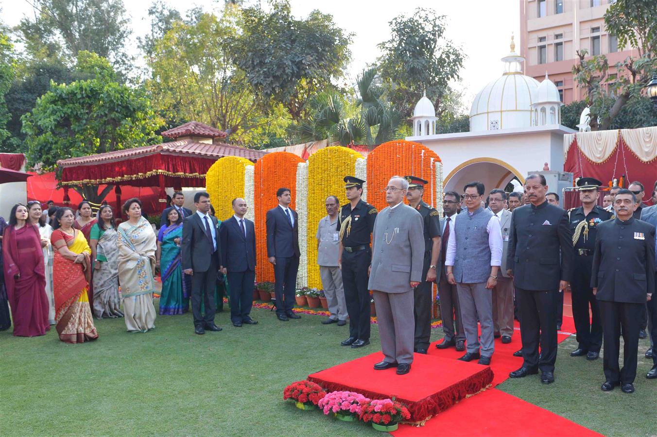 The President of India, Shri Pranab Mukherjee attending the Reception on the occasion of 47th Anniversary of the Raising of Central Industrial Security Force (CISF) in New Delhi on March 9, 2016. 