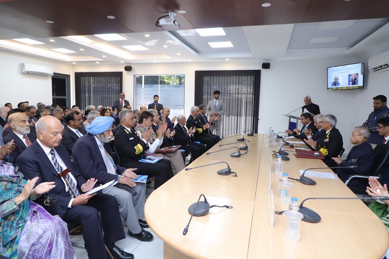 The Former President of India, Shri Pranab Mukherjee at the National Maritime Foundation,  								New Delhi on 15 February 2020.