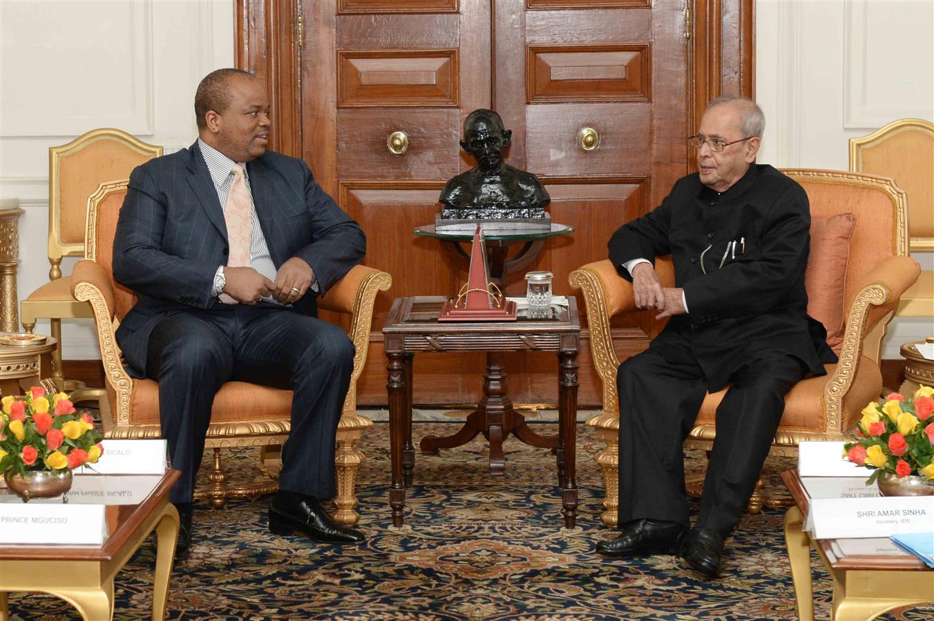 His Majesty the King Mswati-III of Swaziland calling on the President of India, Shri Pranab Mukherjee, at Rashtrapati Bhavan on March 10, 2017.