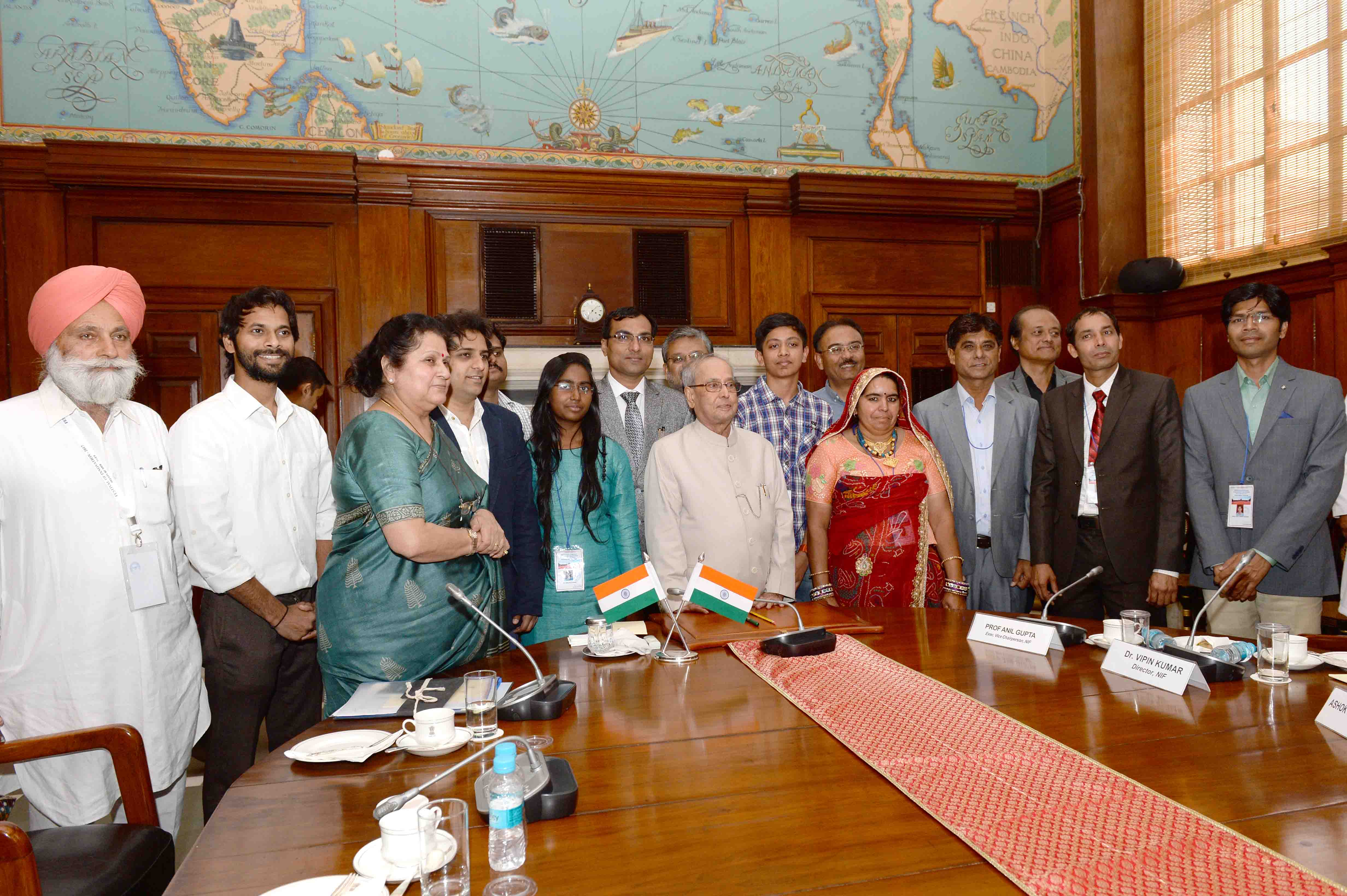 The President of India, Shri Pranab Mukherjee with Innovation Scholars, Writers and Artists who are part of In-Residence Programme of Rashtrapati Bhavan at Rashtrapati Bhavan on March 15, 2017.