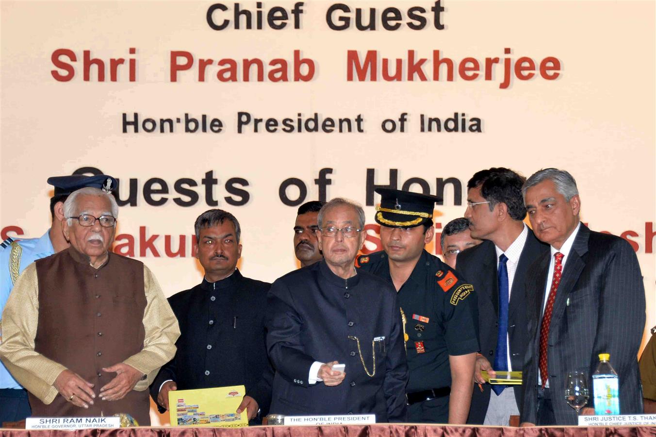 The President of India, Shri Pranab Mukherjee inaugurating the Sesquicentennial Celebrations of the High Court of Judicature at Allahabad in Uttar Pradesh on March 13, 2016. 