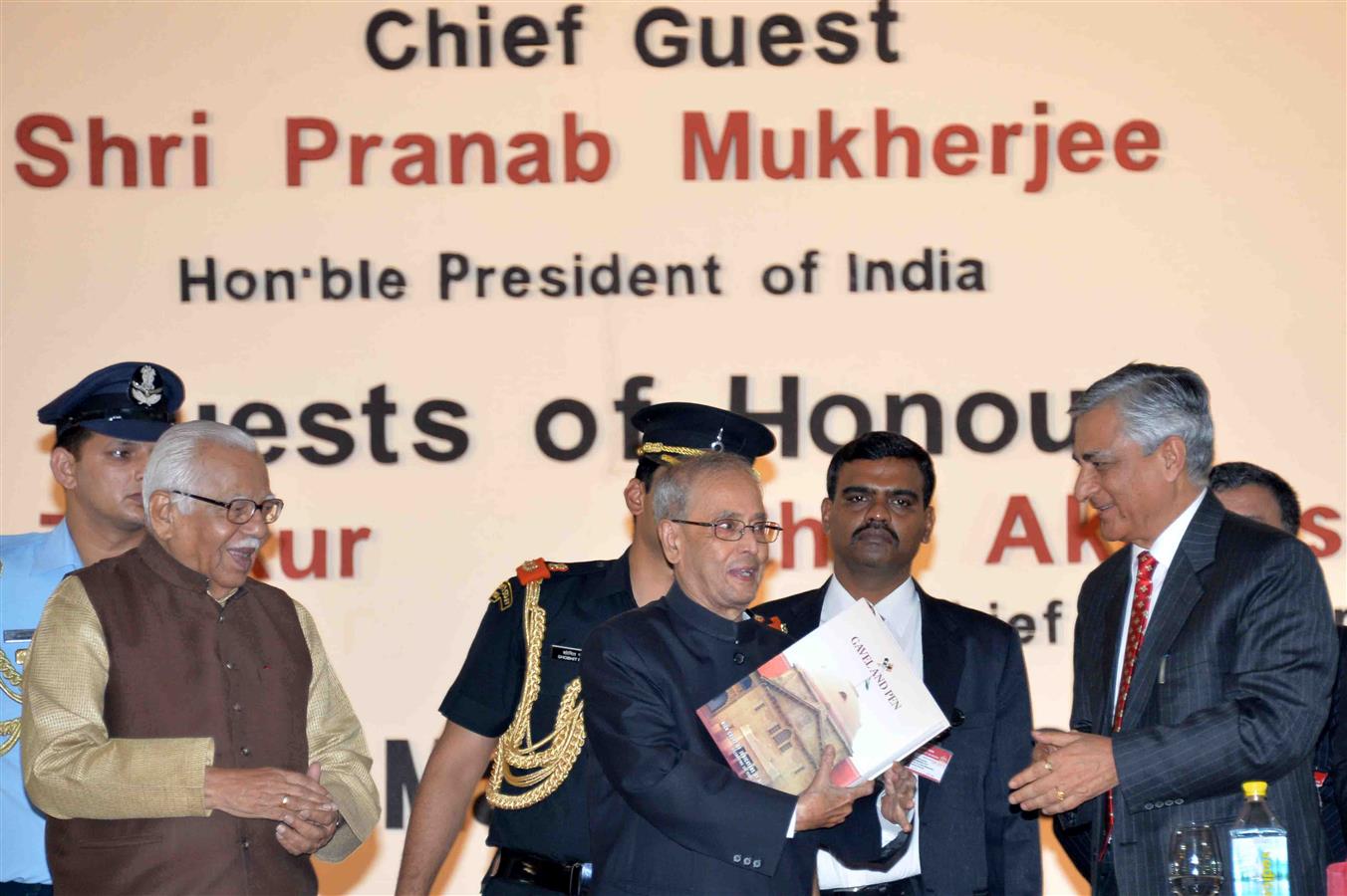 The President of India, Shri Pranab Mukherjee at the inauguration of the Sesquicentennial Celebrations of the High Court of Judicature at Allahabad in Uttar Pradesh on March 13, 2016. 