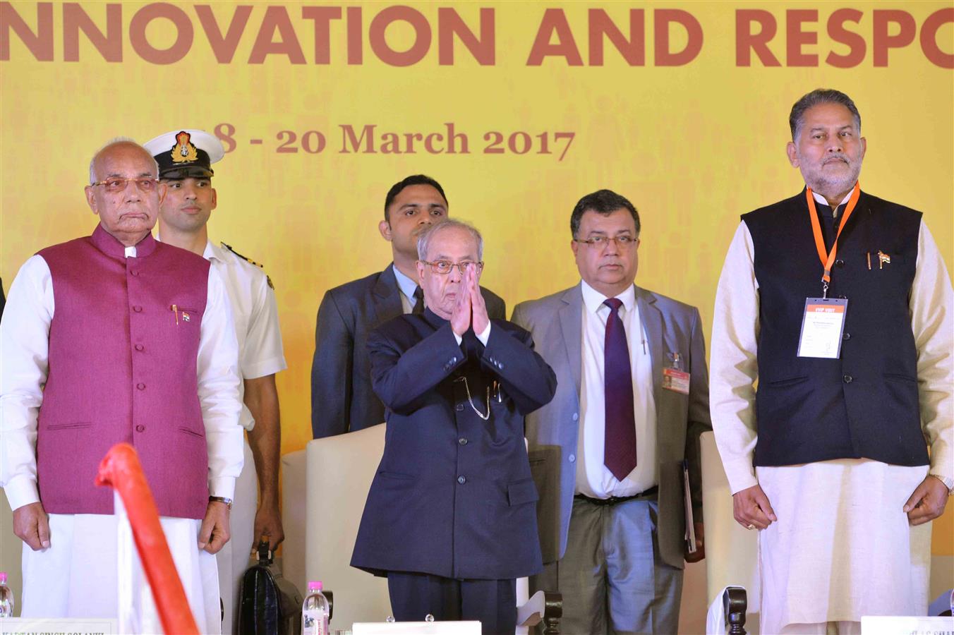 TThe President of India, Shri Pranab Mukherjee at the inauguration of International Conference on the theme of "Universities of the Future: Knowledge, Innovation and Responsibility” at O. P. Jindal Global University (JGU), Sonipat in Haryana  on March 18,