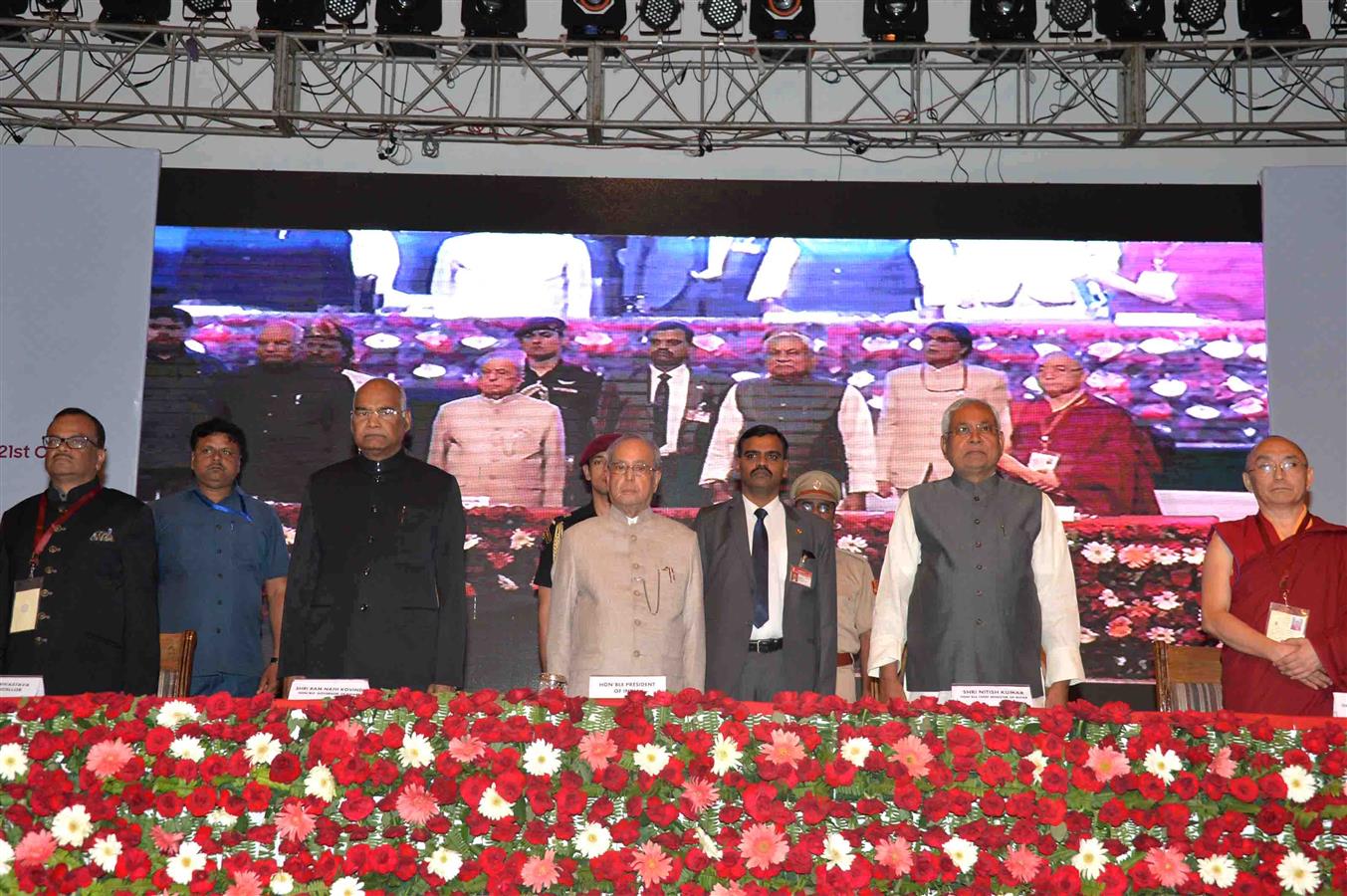 The President of India, Shri Pranab Mukherjee at the closing ceremony of an International Conference on “Buddhism in the 21st Century – perspectives and responses to Global Challenges and Crises” at Rajgir, Nalanda in Bihar on March 19, 2017.