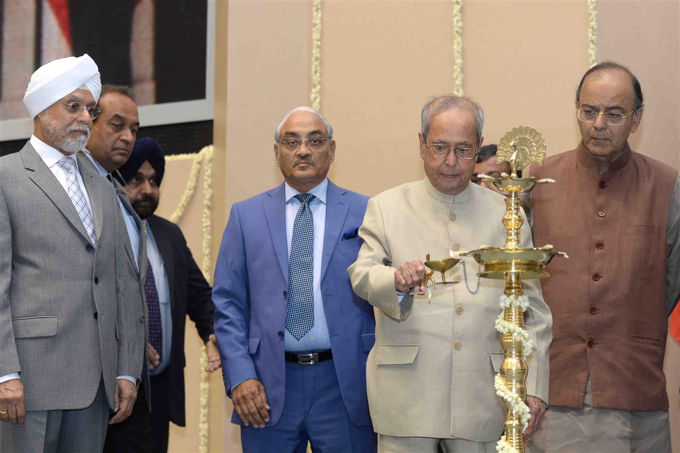 The President of India, Shri Pranab Mukherjee lighting the lamp at the inauguration of the ‘World Conference on Environment’ organized by the National Green Tribunal in New Delhi on March 25, 2017.