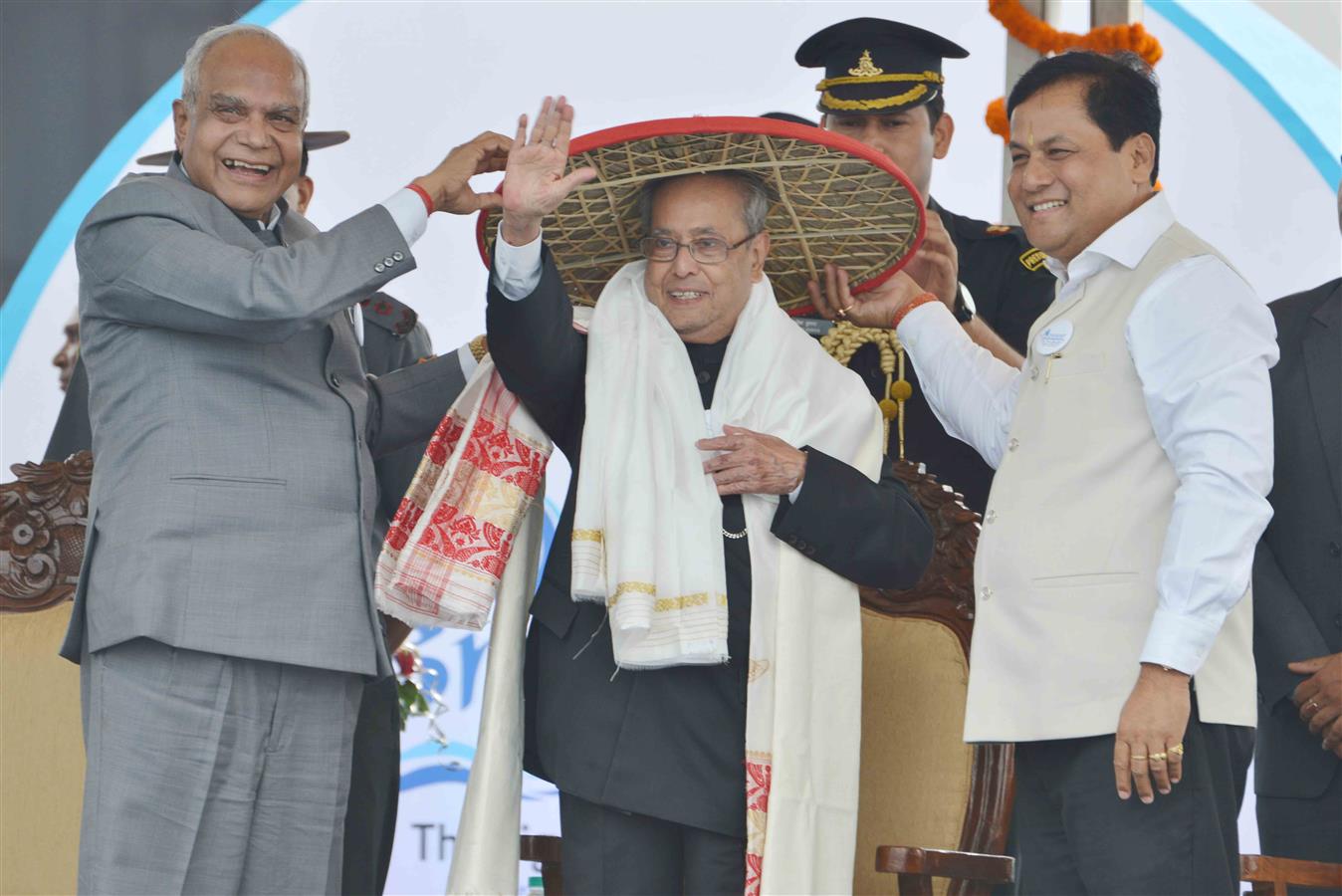 The President of India, Shri Pranab Mukherjee at the inauguration of the ‘Namami Brahmaputra’ Festival at Guwahati in Assam on March 31, 2017.