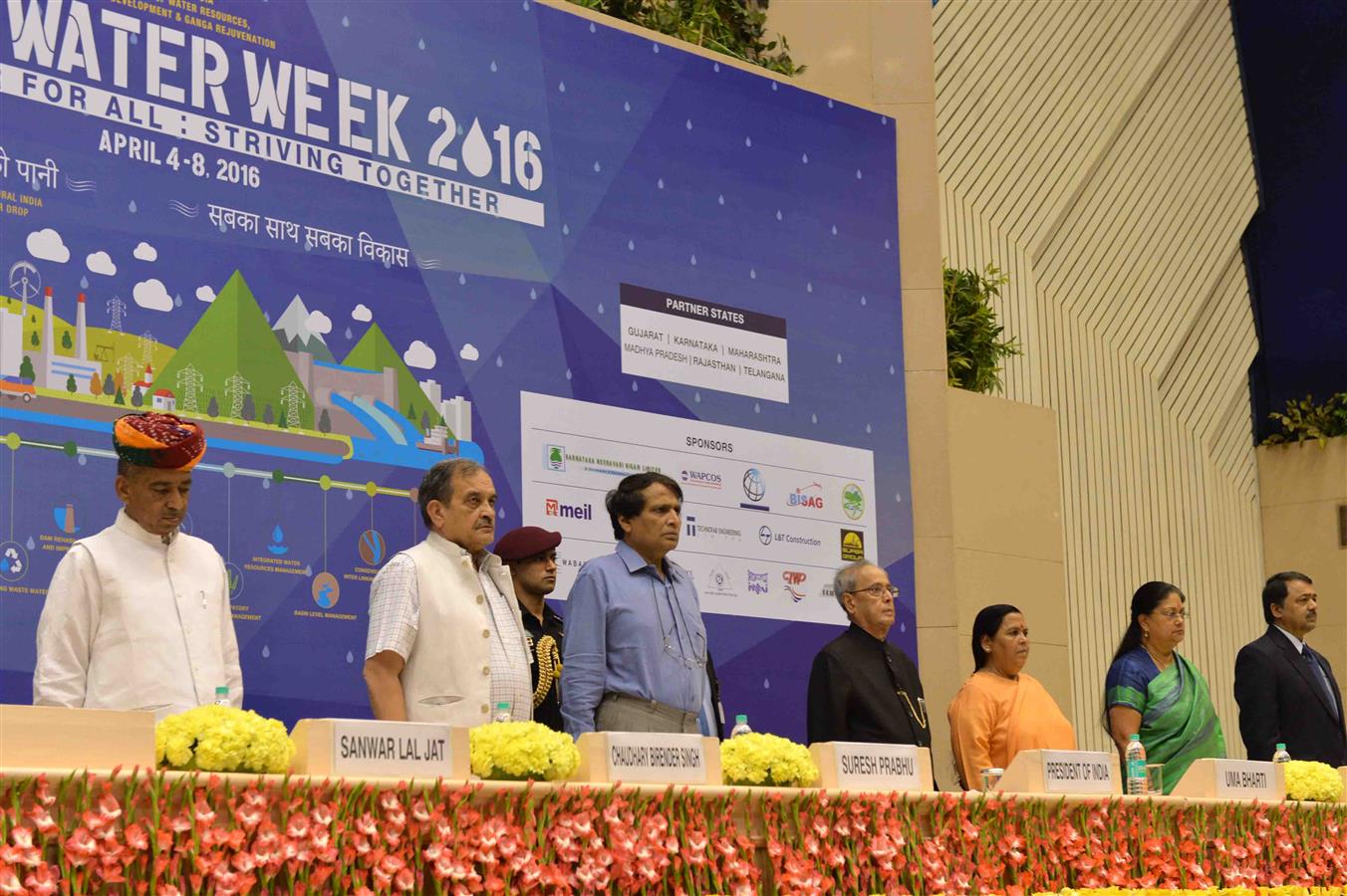 The President of India, Shri Pranab Mukherjee attending the valedictory function of 4th Edition of India Water Week – 2016 at Vigyan Bhavan in New Delhi on April 8, 2016. 