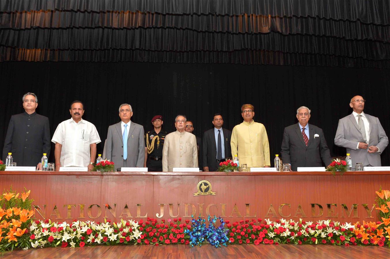 The President of India, Shri Pranab Mukherjee at the inauguration of the Fourth Retreat of Judges of the Supreme Court at the National Judicial Academy in Bhopal on April 16, 2016. 