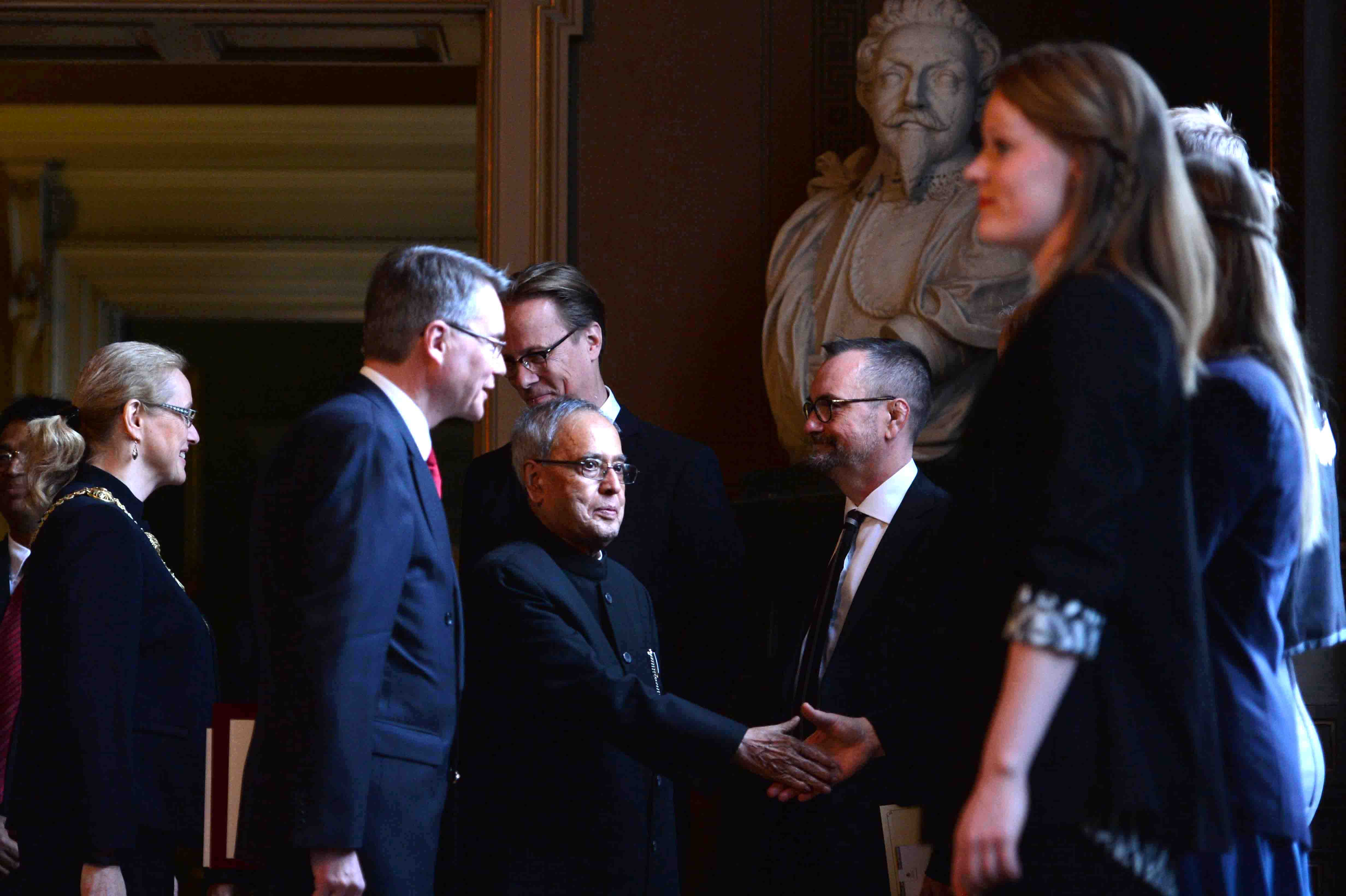 The President of India, Shri Pranab Mukherjee visiting the Uppsala University at Stockholm in Sweden on June 2, 2015.