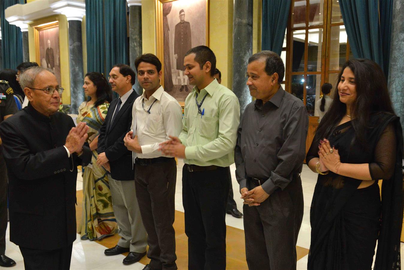 The President of India, Shri Pranab Mukherjee attending the reception being organized on the occasion of Civil Services Day at Rashtrapati Bhavan on April 20, 2016. 