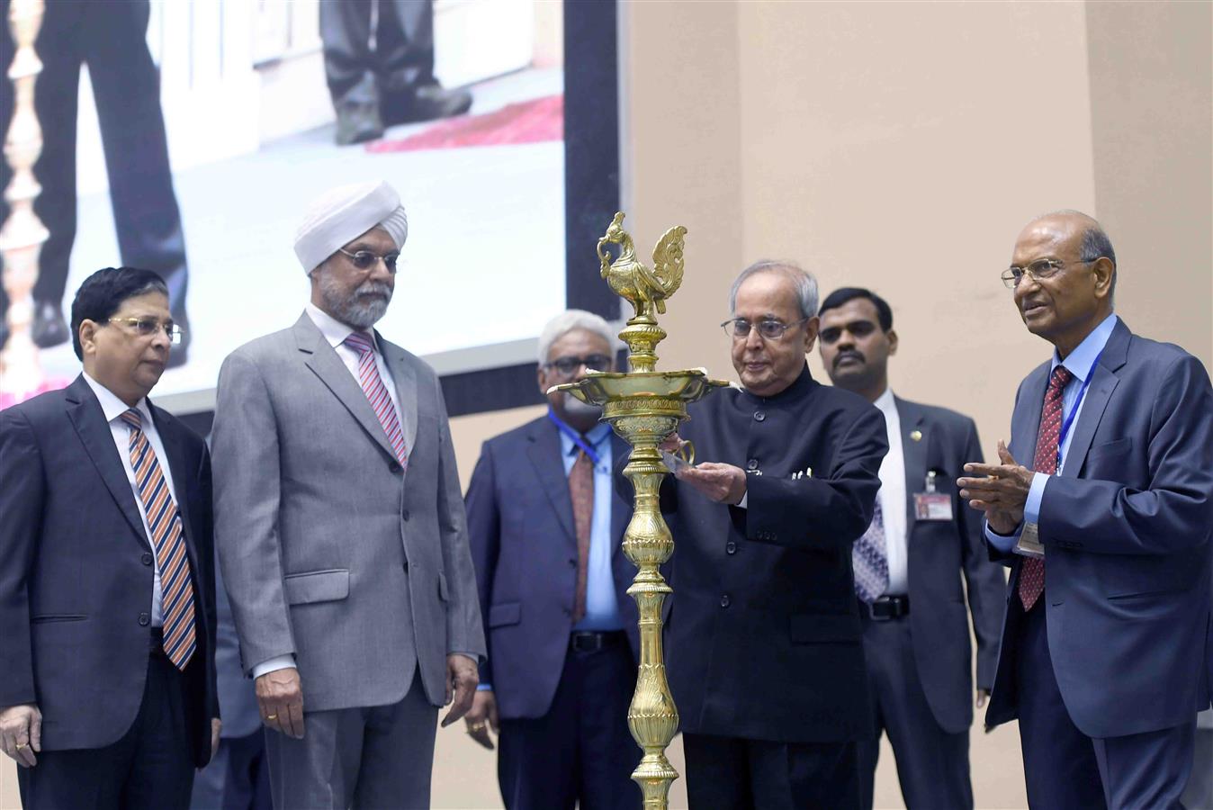 The President of India, Shri Pranab Mukherjee lighting lamp at the inauguration of All India Seminar on “Economic Reforms With Reference to Electoral Issues” organised by the Confederation of the Indian Bar in New Delhi on April 8, 2017.