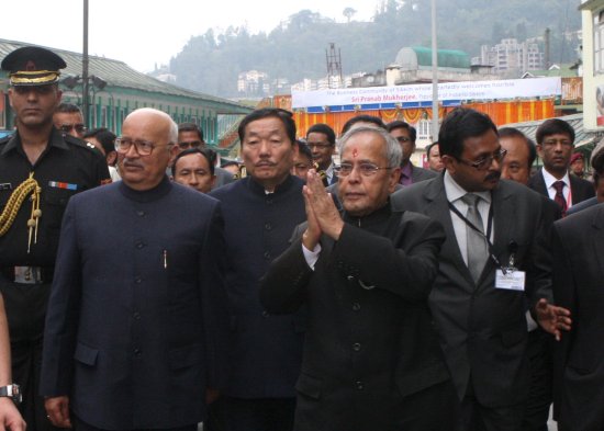 The President of India, Shri Pranab Mukherjee visiting the MG Marg at Gangtok in Sikkim on April 16, 2013.