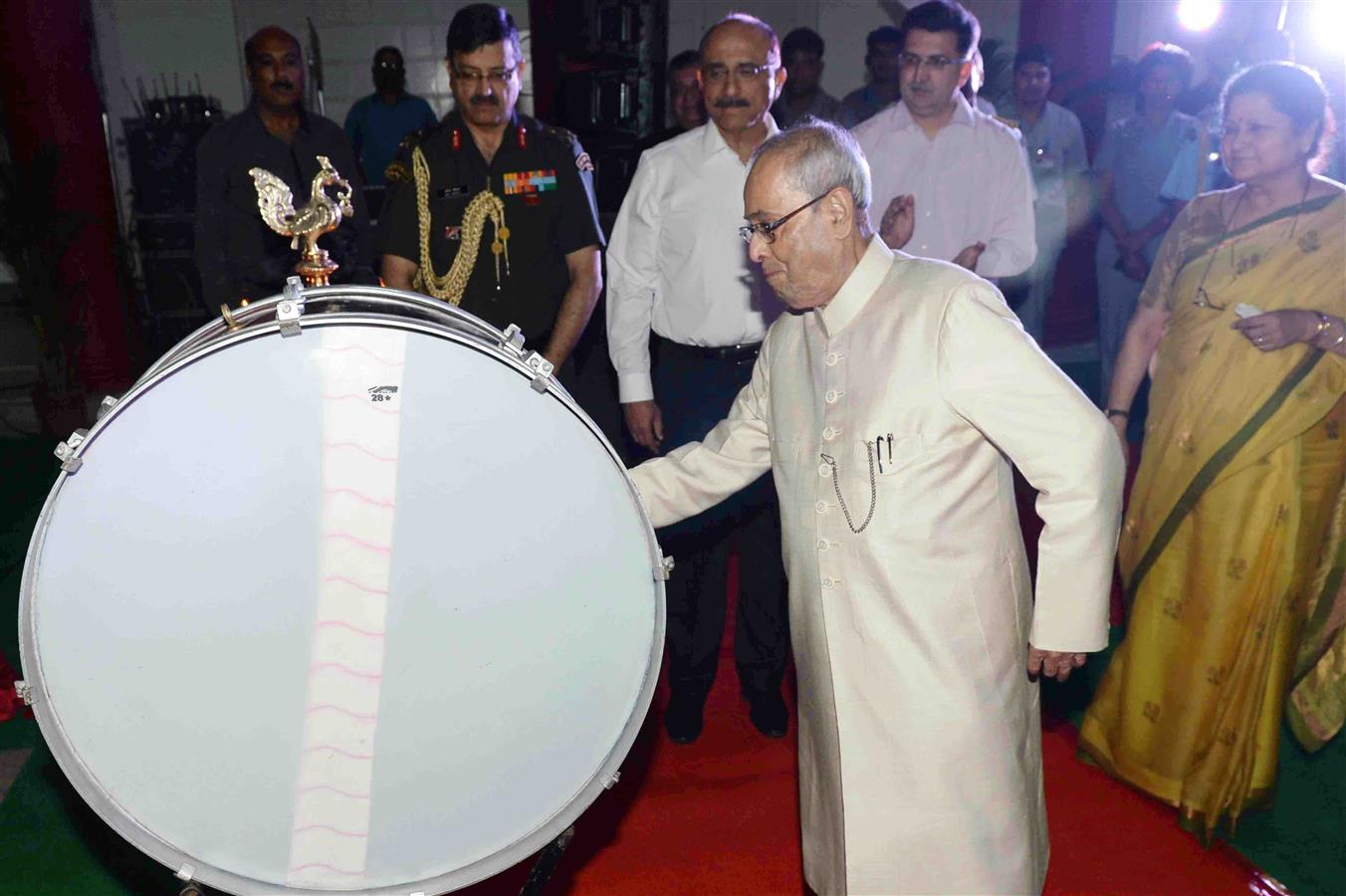 The President of India, Shri Pranab Mukherjee attending the Food Festival on the occasion of Vaisakhi at President's Estate Market in Rashtrapati Bhavan on April 13, 2017.