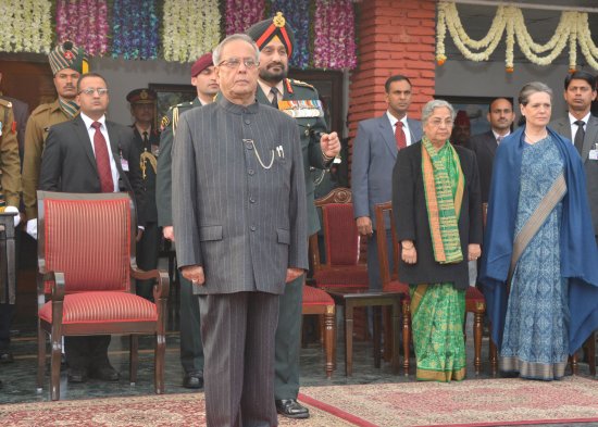 The President of India, Shri Pranab Mukherjee during the function of Army Day Reception in New Delhi on January 15, 2013.