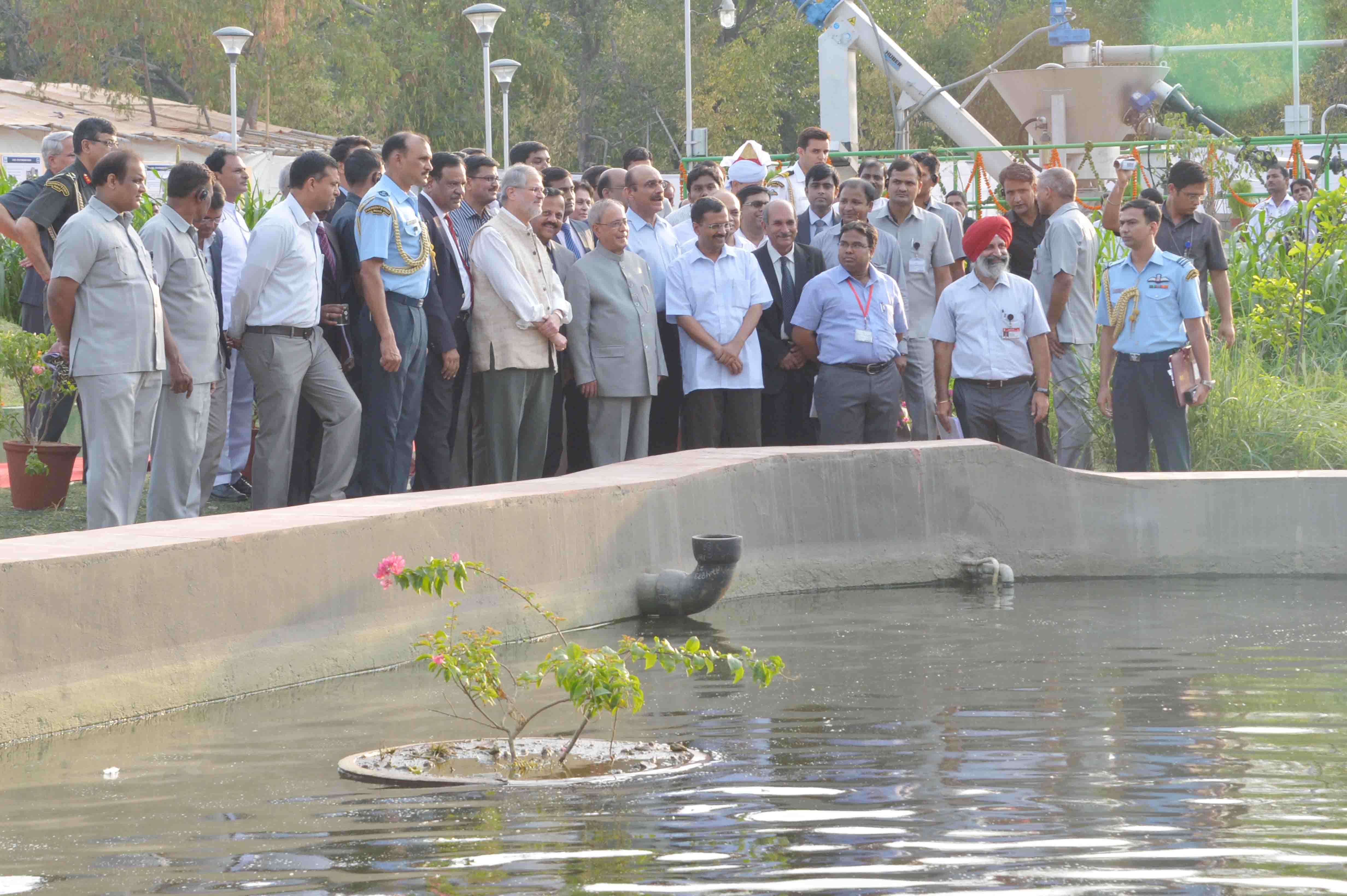 The President of India, Shri Pranab Mukherjee during the inauguration of Sewage Treatment Plant at President’s Estate in New Delhi on June 08, 2015.