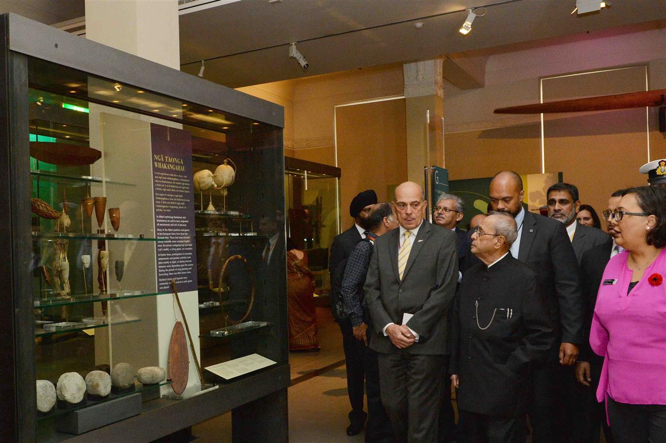 The President India, Shri Pranab Mukherjee visiting the Auckland war Memorial Museum at Auckland in New Zealand on May 01, 2016. 