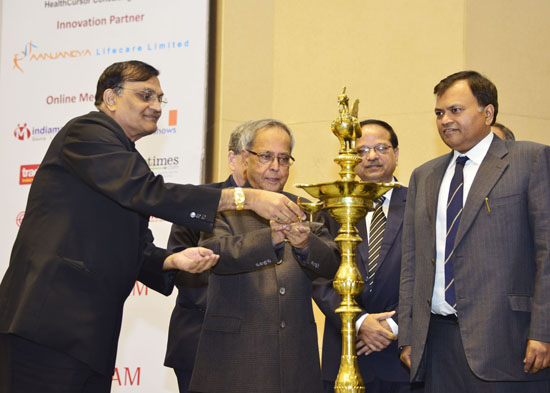 The President of India, Shri Pranab Mukherjee during the function of 10th Knowledge Millennium Summit on Curing the Incurable-Sharing of Innovation on January 16, 2013.