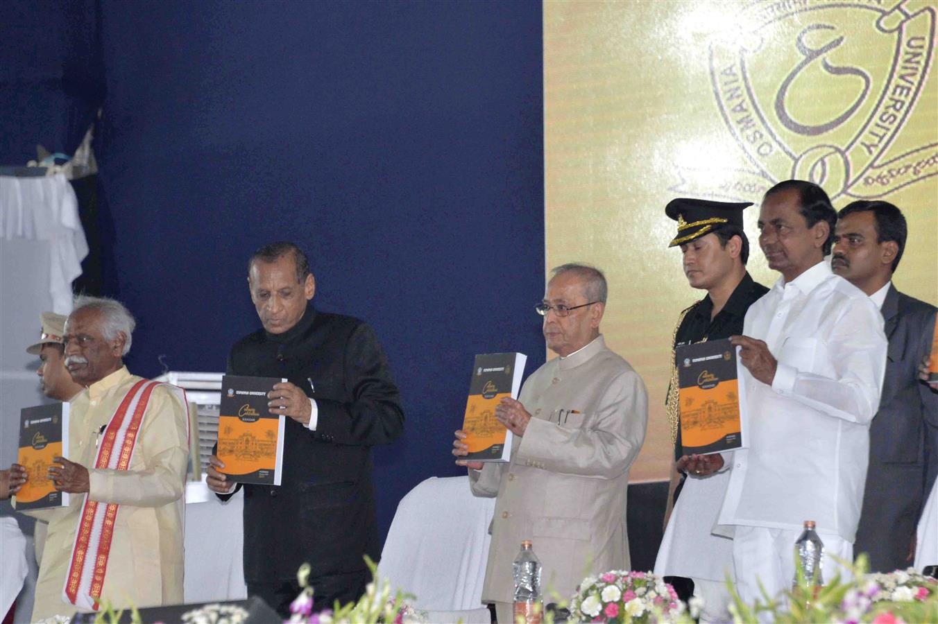 The President of India, Shri Pranab Mukherjee at the inaugural function of centenary celebrations of Osmania University at Hyderabad in Telangana on April 26, 2017.