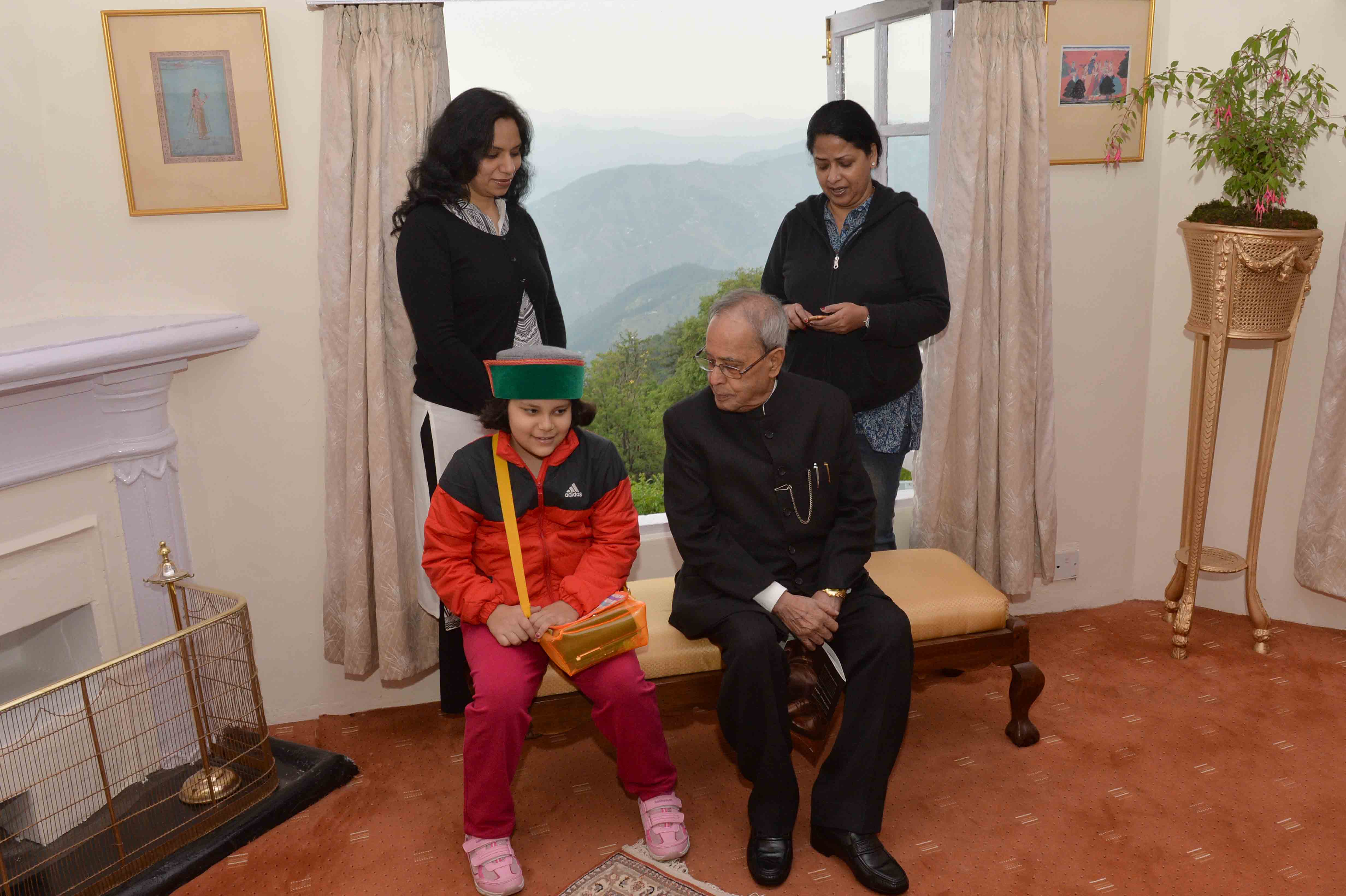 The President of India, Shri Pranab Mukherjee and his family members at Retreat, Shimla during his visit to Himachal Pradesh from June 11 to June 15, 2015.