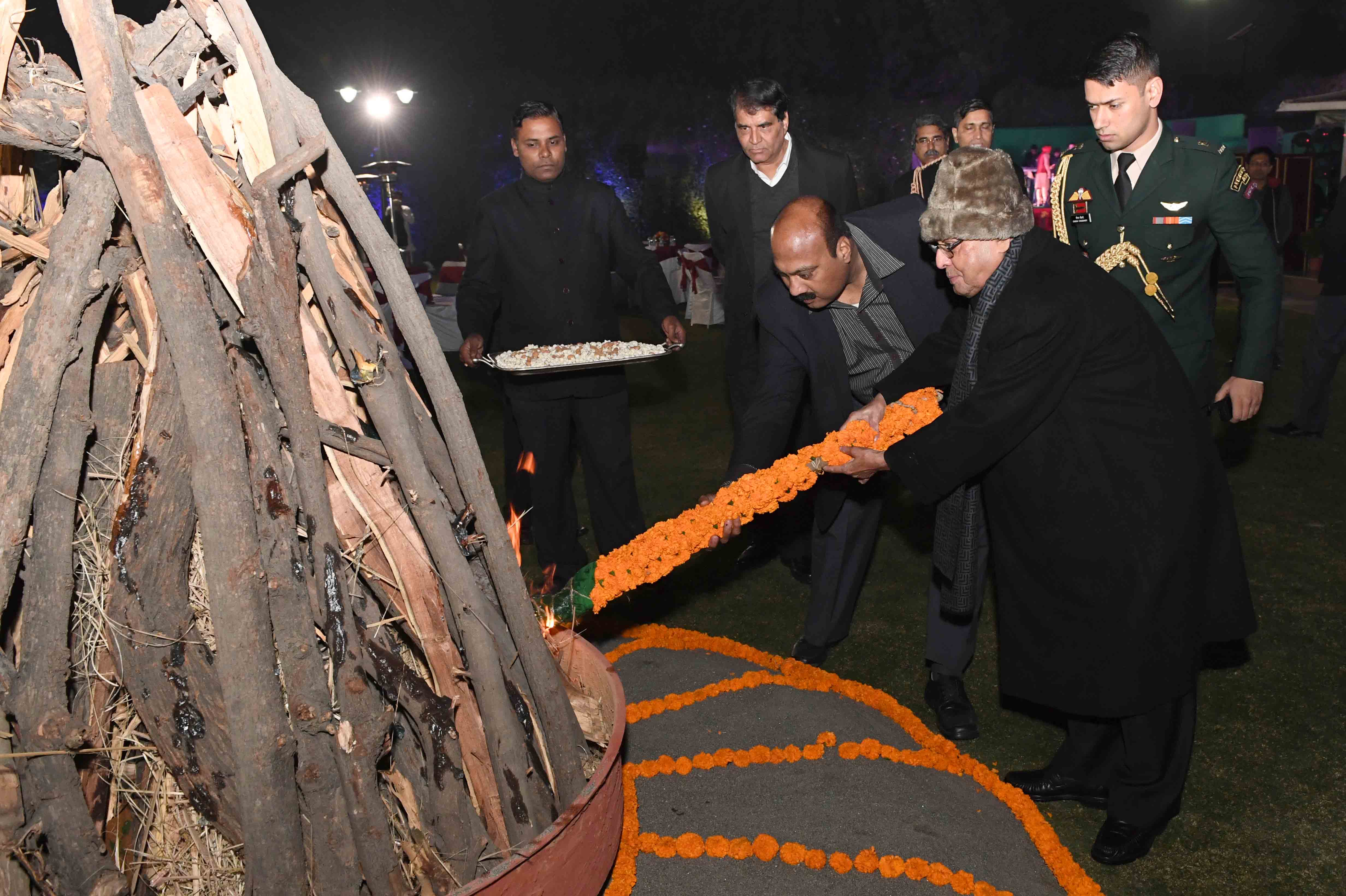 The President of India, Shri Pranab Mukherjee at the Lohri Festival Celebration at President's Estate in Rashtrapati Bhavan on January 13, 2017.